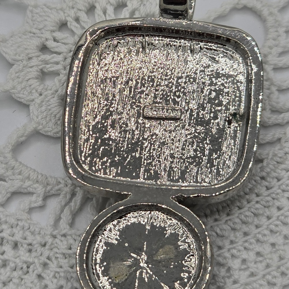 Vintage ROMAN Stone and Tigers Eye Silver Tone Pendant Brown - Picture 6 of 10